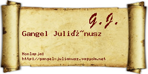 Gangel Juliánusz névjegykártya